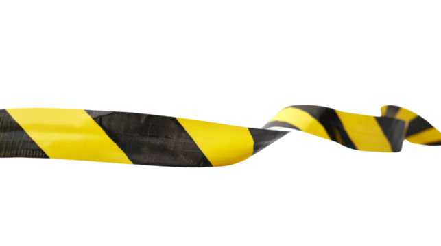 Yellow and black barricade tape