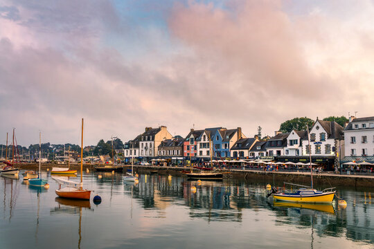 Colorful harbor of La Trinit&eacute; sur Mer in Brittany, Morbihan, France