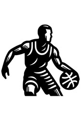 Basketball player SVG, Basketball player clipart, Basketball svg, Sports clipart, Basketball player silhouette   © helena