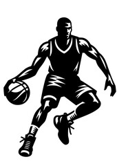 Basketball player SVG, Basketball player clipart, Basketball svg, Sports clipart, Basketball player silhouette   © helena
