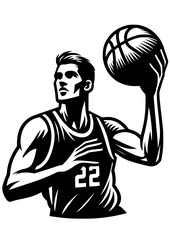 Basketball player SVG, Basketball player clipart, Basketball svg, Sports clipart, Basketball player silhouette   © helena