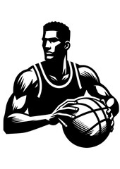 Basketball player SVG, Basketball player clipart, Basketball svg, Sports clipart, Basketball player silhouette   © helena
