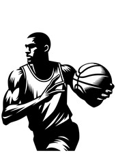 Basketball player SVG, Basketball player clipart, Basketball svg, Sports clipart, Basketball player silhouette   © helena