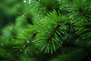 close-up Green Pine leaves on natural background