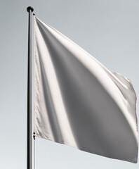 White Flag Fluttering in the Wind - obrazy, fototapety, plakaty
