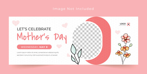 Mother's day social media cover banner with flowers
