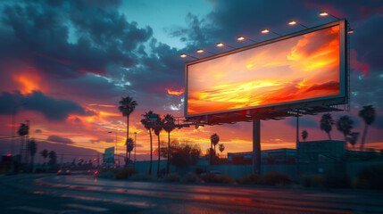 Billboard With Sunset Backdrop