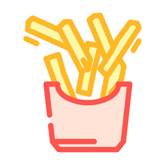 french fries fast food color icon vector. french fries fast food sign. isolated symbol illustration