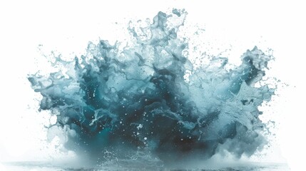 Water splash with a white background - obrazy, fototapety, plakaty