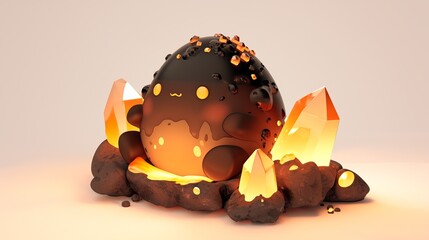 Cute magma slime character