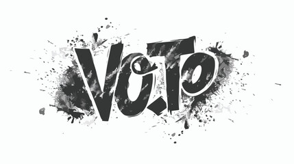 Vote. Hand drawn lettering black typography quote. 