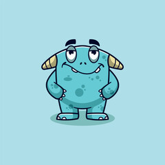 simple mascot logo fat monster character design