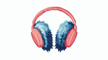 Winter clothes icon illustration. Vector earmuffs wit