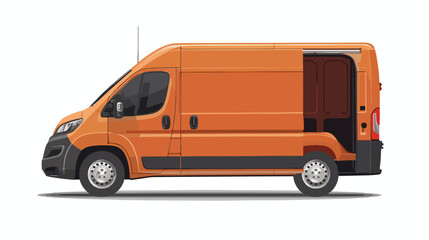 Compact van with open cargo door. argo van with side