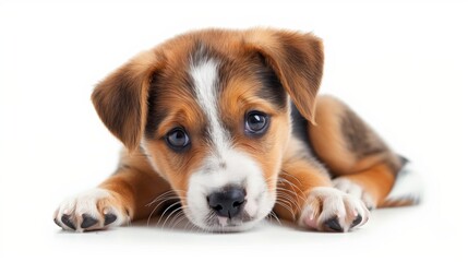 cute and sweet dog puppy baby isolated over white background