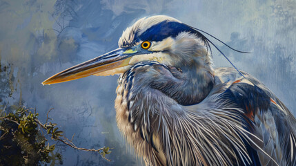 Portrait of a Blue Heron ..