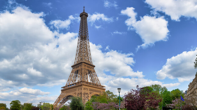 Sunny Spring Day: Eiffel Tower in Paris