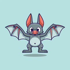 simple mascot logo bat character design	
