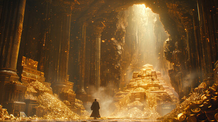 fantasy ruin of gold temple - 792695757