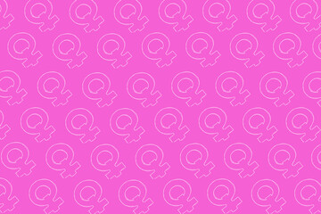Background from hand drawing women gender icons on pink background.