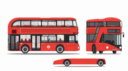 Double-decker bus isolated. Bus with side view background vector