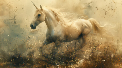 Obraz na płótnie Canvas fantasy unicorn running