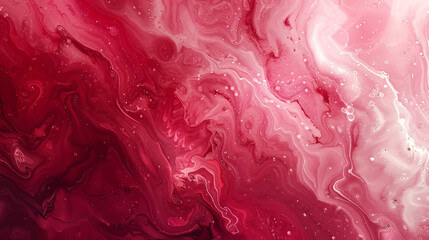 Red and pink abstract liquid painting art background.