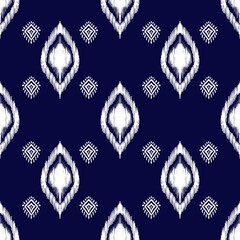 Ikat embroidery.geometric ethnic oriental seamless pattern traditional.Aztec style abstract  illustration.design for texture,fabric,clothing,wrapping,decoration,shirttail,print.