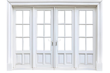 White Twin Doors on Transparent Background