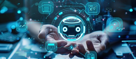 Artificial intelligence Intelligent digital chatbot chat robot, Business and Technology concept.