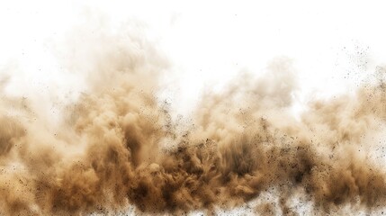 Explosive desert dust storm swirling in the air