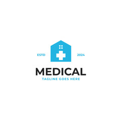 Medical home logo design illustration idea