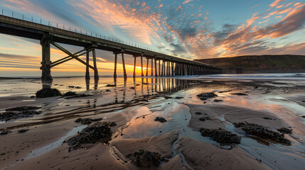 Saltburn-by-the-Sea Pier at Low tide ..
