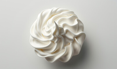 whipped cream on a white background
