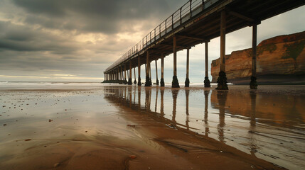 Saltburn-by-the-Sea Pier at Low tide ..