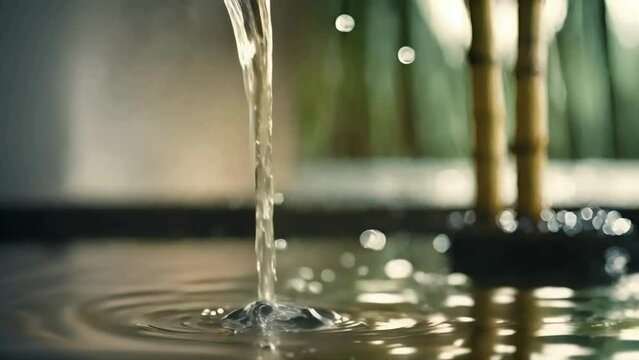 Orchids and spa stones balance on calm water, claming spa videos, calming ambient videos, relaxing videos, seamless looping 4k videos, youtube, stock videos, asmr videos, calming nature videos, ai	