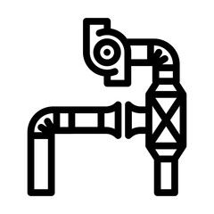 exhaust system ventilation line icon vector. exhaust system ventilation sign. isolated contour symbol black illustration