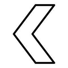 Left Chevron Vector Line Icon Design