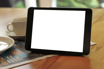 Mockup of a tablet with a blank screen