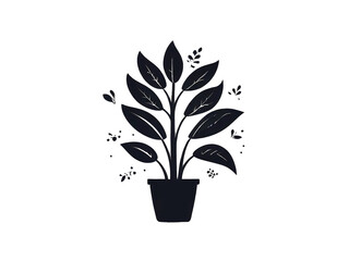 Elegant Potted Plant Silhouette