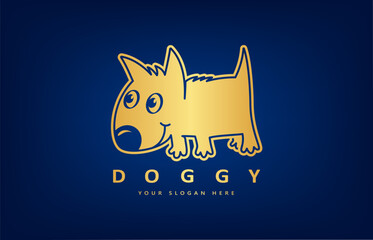 Dog logo vector. Puppy animal. Pet design