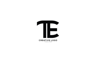 TE Abstract initial monogram letter alphabet logo design