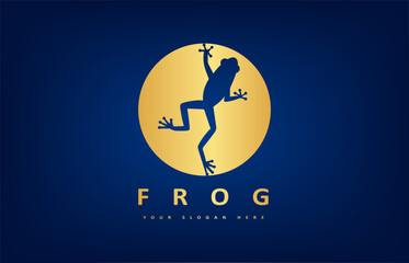 Frog logo vector. Animal design