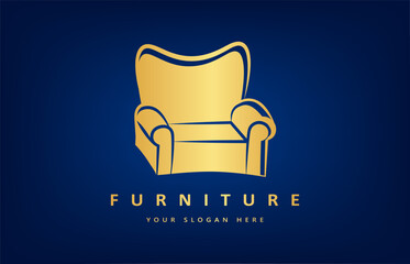 Chair logo vector. Upholstered furniture design