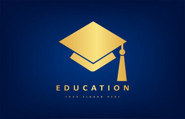 graduation hat logo education vector