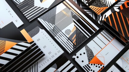 a series of templates that utilize diagonal lines and geometric shapes for a sense of movement and dynamism perfect for a brand with an energetic personality