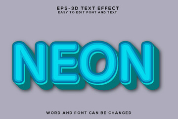 Fototapeta premium Neon 3d text effect