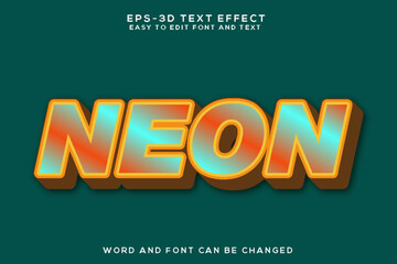 Neon colorful 3d text effect
