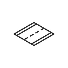 Road, linear icon isometric style. Line with editable stroke