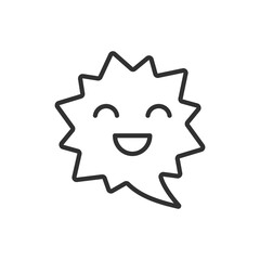 Speech bubble with a smile, linear icon. Line with editable stroke